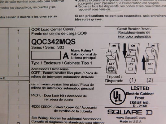 225 Amp. Square D, QOC342MQS SER. SO3 BX339, panelboard, 3 phase, 50/60 Hz - Image 8