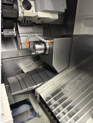 Quick-Tech #T8 Hybrid 9-Axis CNC lathe, Fanuc 0iTF, 19.6" swing, 11.81" swing over cross slide, 2.5" bar, 2016 - Image 5