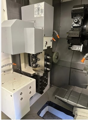 Quick-Tech #T8 Hybrid 9-Axis CNC lathe, Fanuc 0iTF, 19.6" swing, 11.81" swing over cross slide, 2.5" bar, 2016 - Image 6