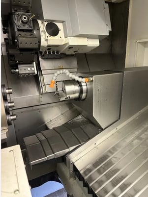 Quick-Tech #T8 Hybrid 9-Axis CNC lathe, Fanuc 0iTF, 19.6" swing, 11.81" swing over cross slide, 2.5" bar, 2016 - Image 7