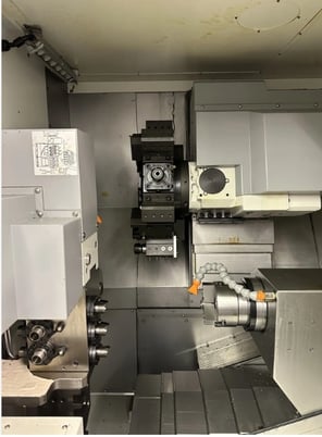 Quick-Tech #T8 Hybrid 9-Axis CNC lathe, Fanuc 0iTF, 19.6" swing, 11.81" swing over cross slide, 2.5" bar, 2016 - Image 8