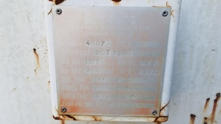 400 bbl Hotpass, storage tank, 1996 - Image 2