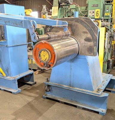 24" x 5" Ruesch, Slitting Line, Model 300, Steel Stripper Rings, Entry/Exit Coil Cars, Tension Stand. - Image 6