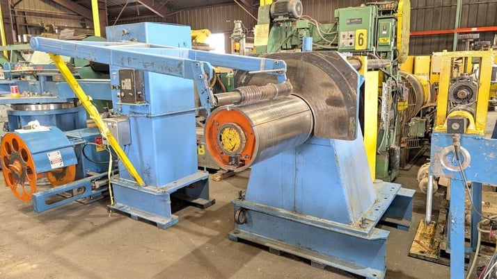 24" x 5" Ruesch, Slitting Line, Model 300, Steel Stripper Rings, Entry/Exit Coil Cars, Tension Stand. - Image 7