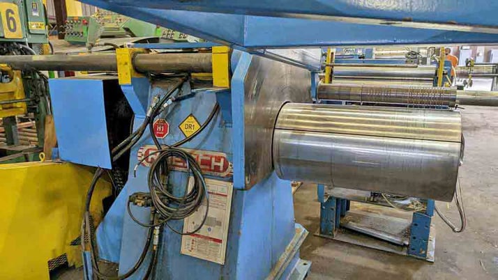 24" x 5" Ruesch, Slitting Line, Model 300, Steel Stripper Rings, Entry/Exit Coil Cars, Tension Stand. - Image 10