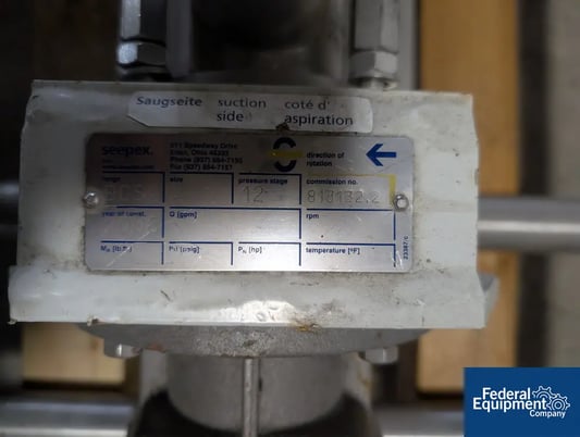 2" Seepex Progresive Cavity Pump, range BCSO, with motor, commission# 813132.2, built 2006 - Image 2