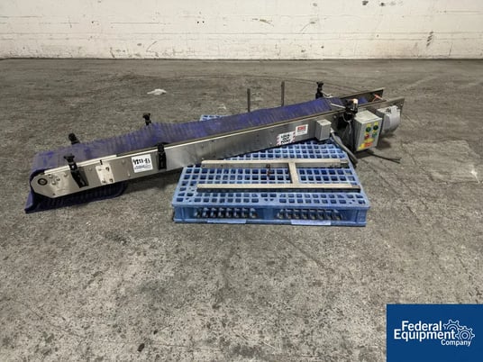 Belt Conveyor, Stainless Steel frame with plastic belt, single set of legs, with controls - Image 1