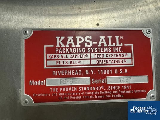 Kaps-All #FS-B, Capacity Elevator, Stainless Steel, cleated belt, 110 volts, with controls, mount point bent - Image 2