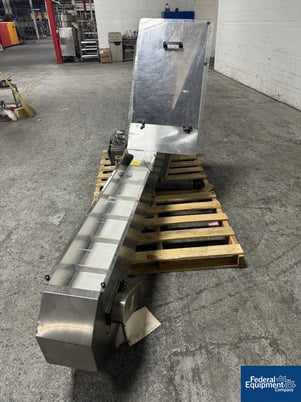 Kaps-All #FS-B, Capacity Elevator, Stainless Steel, cleated belt, 110 volts, with controls, mount point bent - Image 3