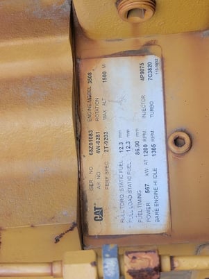 760 HP Caterpillar #3508-MUI, Industrial Engine, pump style governor, 1200 RPM, 2011 - Image 6