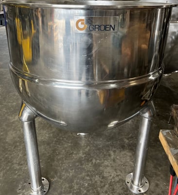 150 gallon Groen, direct steam kettle w/ new single agitation scrape surface mixing assembly - Image 2