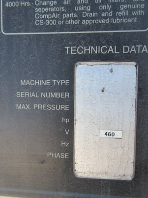 CompAir Hydrovane, rotary air compressor, 460 V Baldor motor - Image 5