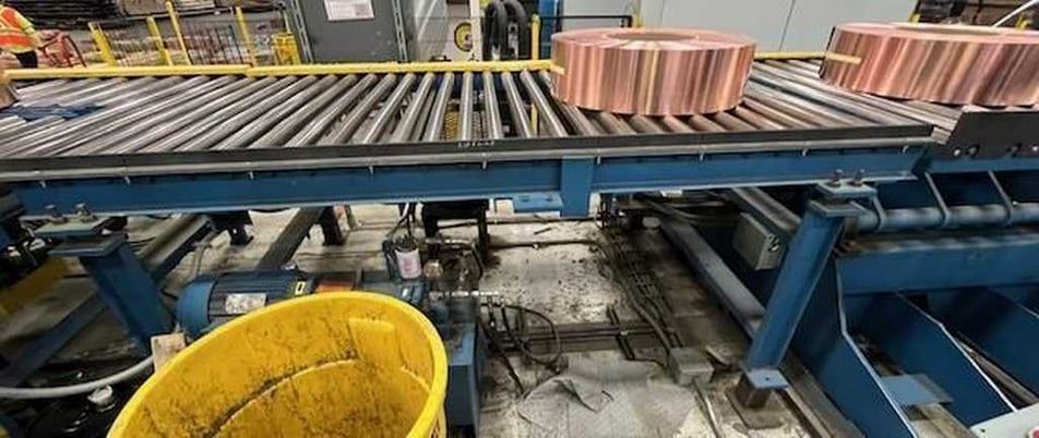 9.3' long, K & S, roller conveyor, 2.5" roll diameter, 59" roll face, 48" passline - Image 1