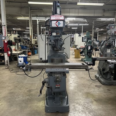 Clausing #FV-1, cnc vertical mill, 48" L table, R-8 spindle taper, 60-4000 RPM, 3 HP, 220 V., Trak Control w/ - Image 1