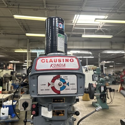 Clausing #FV-1, cnc vertical mill, 48" L table, R-8 spindle taper, 60-4000 RPM, 3 HP, 220 V., Trak Control w/ - Image 2