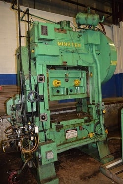 60 Ton, Minster #P2-60-24, high speed press, 1.5" stroke, 17.50" Shut Height, 0-450 SPM, 15 HP - Image 1