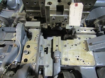 Baird #3, 4-slide wire forming, 3/16" wire diameter, 1-1/8" ribbon wire, 10" feed, split cams, wear plates - Image 4