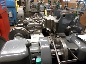 Baird #3, 4-slide wire forming, 3/16" wire diameter, 1-1/8" ribbon wire, 10" feed, split cams, wear plates - Image 8