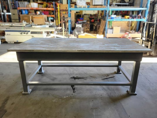 Metal fabrication workbench table, 37" H x 48" W x 98" L - Image 1
