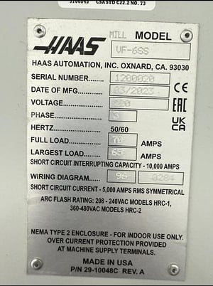 Haas #VF-6SS, CNC vertical machining center, 2023 - Image 7