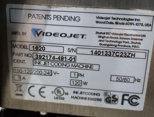 Videojet #1620, continuous inkjet printer - Image 7
