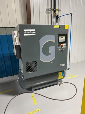 176 cfm, 125 psi, Atlas Copco #GA5-11, high efficiency rotary screw air compressor, 7 HP - Image 2