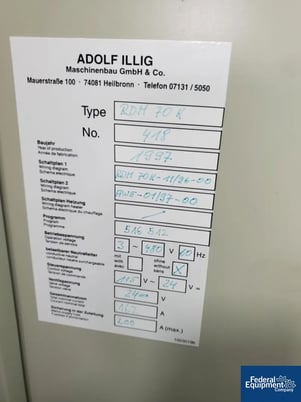 Illig #RDM-70K #VHW-72 #RS-75B, thermoforming line, roll feeder, pre-heater, UV unit, thermoformer, scrap - Image 8