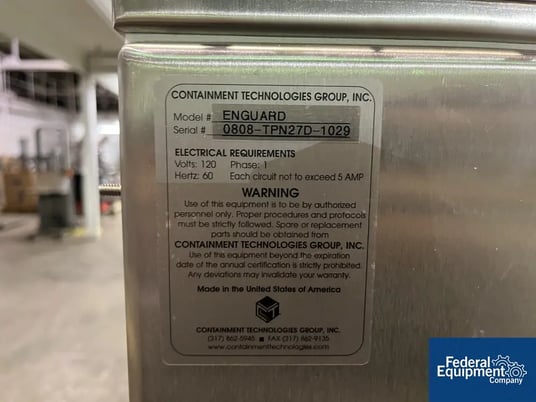 Containment Tech #ENGUARD, glovebox, Stainless Steel, dual zone, single sided w/ (4) gloves each zone, anti - Image 2