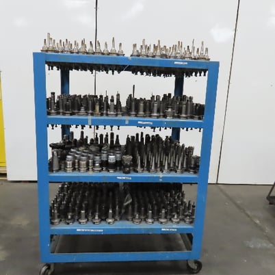 BT40 Caterpillar 40 tool holders Quick Change Heat Shrink 656 pieces & cart, huge lot - Image 1