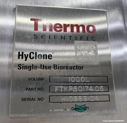 264 gallon Thermo Scientific #Hyclone, Stainless Steel bioreactor w/ dimple jacket, 38" diameter x 50" - Image 10