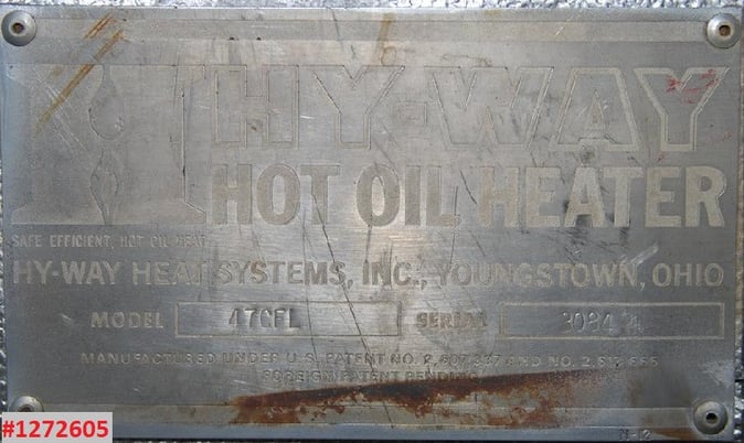 Hy-Way, type 47 CFL, 1.3mm btu hr, 100#, 550&deg;F, hot oil, propane fired #1272605 - Image 5