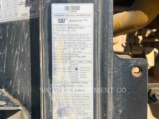 Cat 93814, Wheel Loader, 838 hours, S/N: EZY01093, 2024 - Image 8