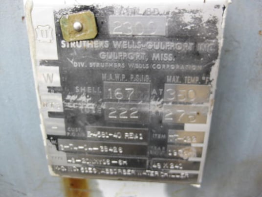 7596 sq.ft., 167 psi shell, Struther Wellsaw, 222 psi tube, (2)steam chest & expansion joint - Image 5