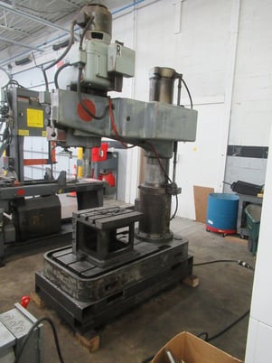 3.6'-11" Ikeda #RM1000, radial arm drill, power clamping, power elevation, box table, 3 HP - Image 4