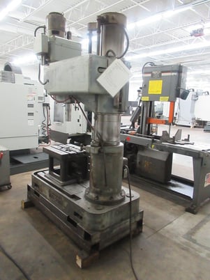 3.6'-11" Ikeda #RM1000, radial arm drill, power clamping, power elevation, box table, 3 HP - Image 5