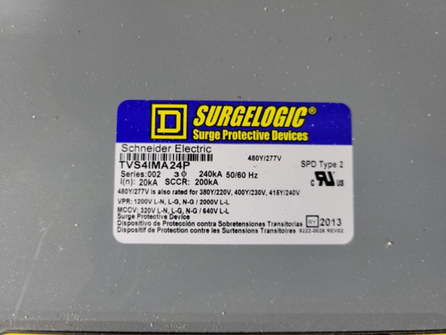 225 Amp. Square D, NF, Panelboard, 480Y/220V. 3PH 4W Superlogic TVS4IMA24P EJB34125 - Image 4