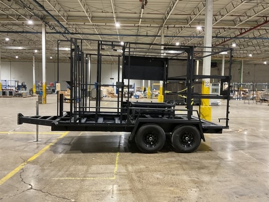Custom cage trailer, no tongue, 160" x 92" bed - Image 1