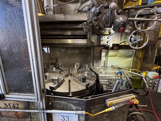 36" Bullard #Cutmaster, vertical turret lathe, 30" under rail, 3.3-240 RPM, 30 HP,manual & power feeds,side - Image 3