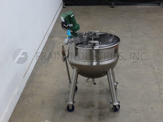 59.43 gallon Lee #225LD, 225 liter, 316 Stainless Steel jacketed kettle, 32" dia. x 24" deep with a 10" - Image 3