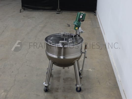 59.43 gallon Lee #225LD, 225 liter, 316 Stainless Steel jacketed kettle, 32" dia. x 24" deep with a 10" - Image 4