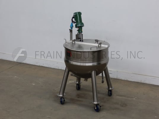 59.43 gallon Lee #225LD, 225 liter, 316 Stainless Steel jacketed kettle, 32" dia. x 24" deep with a 10" - Image 5