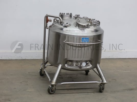 105 gallon DCI, 316L Stainless Steel, insulated & jacketed tank, 36" dia. x 24" side wall - Image 1
