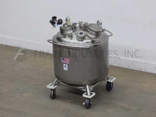 79 gallon Precision Stainless, 316L Stainless Steel, insulated & jacketed tank, 30" dia. x 23" straight wall - Image 1