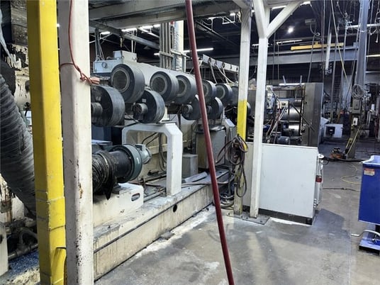 6" Welex, 27" sheet line, 30:1 L/D, air-cooled, 6 barrel zones, 500 HP Baldor AC motor, 2000 - Image 9