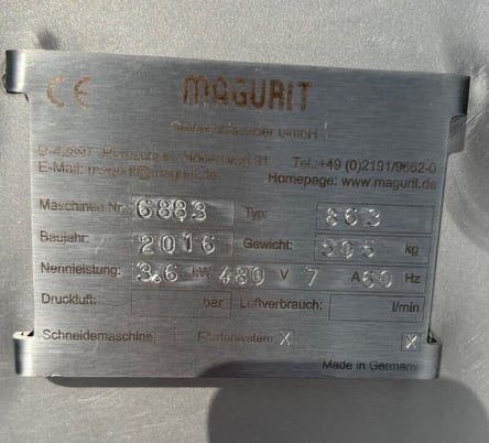 16" diameter x 10' long, Magurit #863, Screw Conveyors, 480V., Stainless Steel, 60" discharge height, 2016 (2 - Image 4