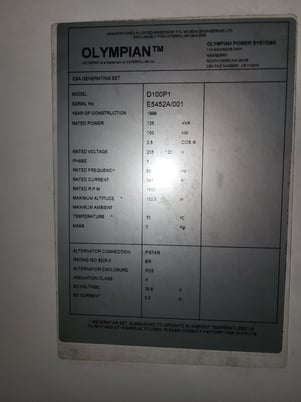 100 KW Caterpillar #D100P1, diesel generator, 120/308 Volts, 3 phase - Image 5