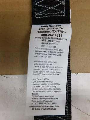 Web Devices, LE422-18, Lanyard Extender, w/Snap Hook & D-Ring, 18" Extender, 3 Qty., New - Image 3