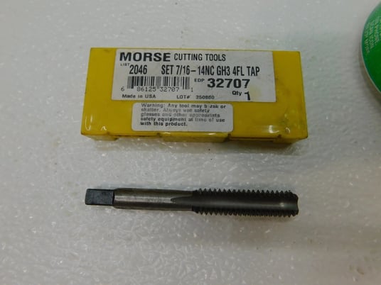 Morse Cutting Tools, Straight Flute Hand Taps, 6 Qty., 7/16-14 NC, GH3, 4FL, New - Image 4