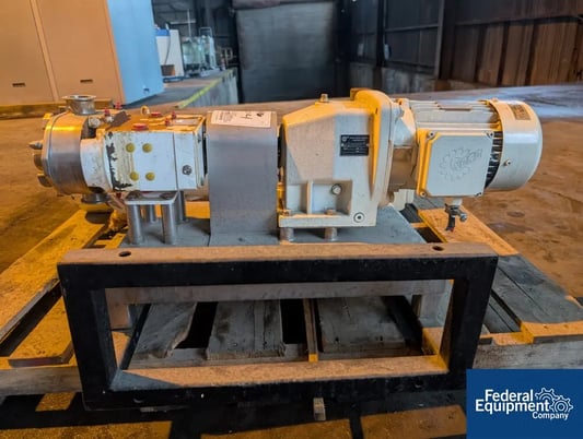 IDEX Wrightflow #130, Rotary Lobe Pump, Stainless Steel, with Nord gearbox, 2 hp motor, serial# 08B5798, 130 - Image 3