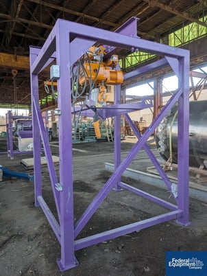Hapman Bulk Bag Super Sack Unload Stand, 4000 capacity, with 2 ton hoist, bottom bag massage, volumetic - Image 2